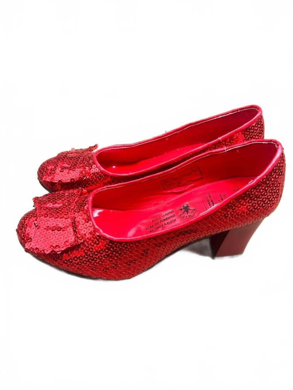 Rubie’s Costumes Dorothy Red Sequin Ruby Slippers Mid Heel Pumps | Size Medium